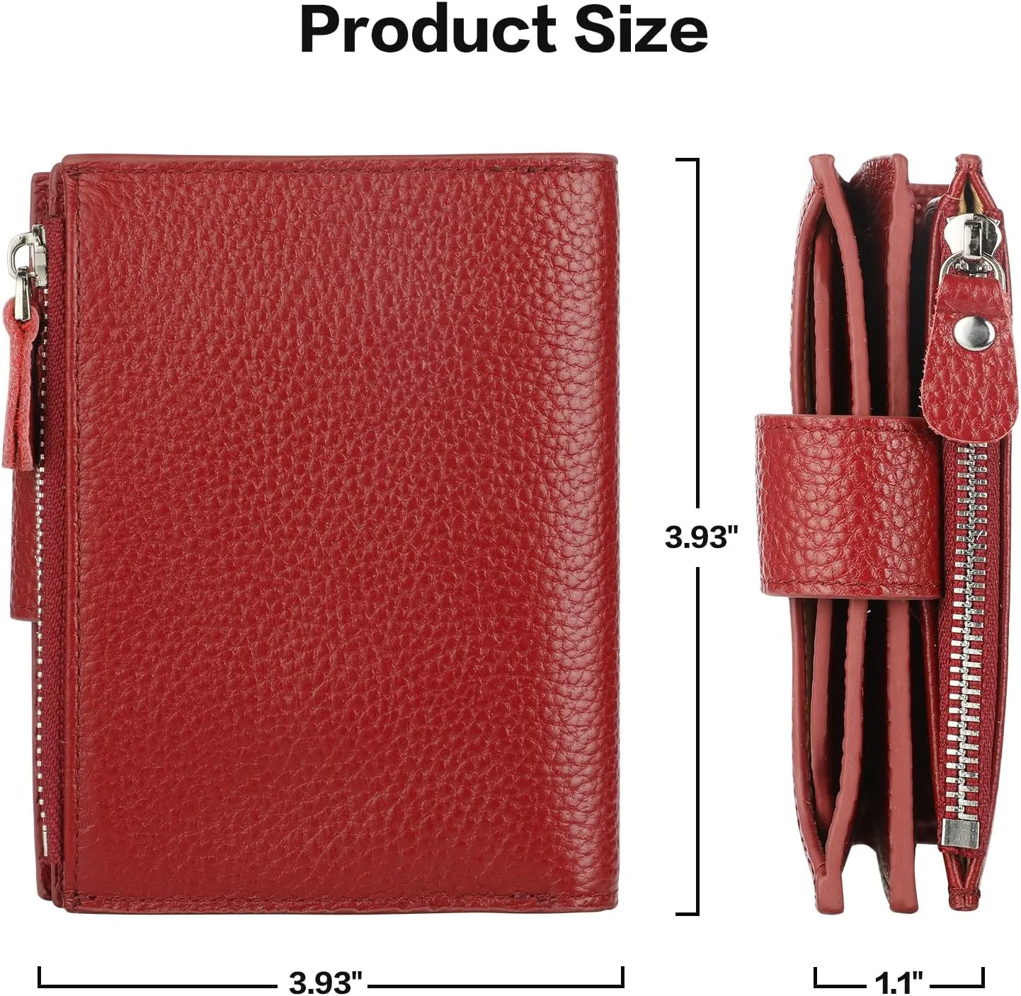 Lavemi Small Compact Women Wallet RFID Blocking Genuine Leather Bifold Purse with ID Windows
