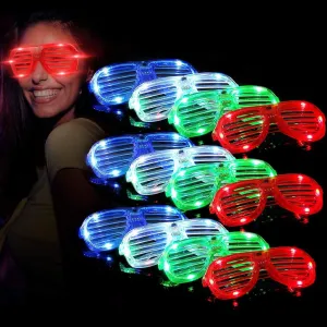 LED Light Up Glasses Shutter Shades Kids Party Favor, Glow In The Dark Fun Party Pack for Kids and Adult