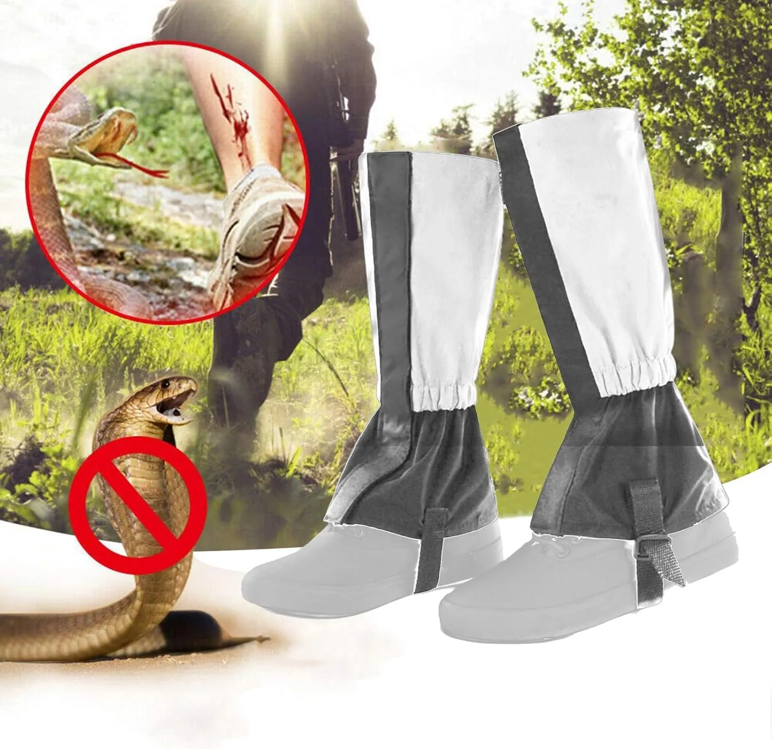 Leg Gaiters for Hiking Waterproof, Adjustable Leggings Hiking Snow Boot, Leggings for Camping, Mountain and Snowshoeing Prevent Snake Bites