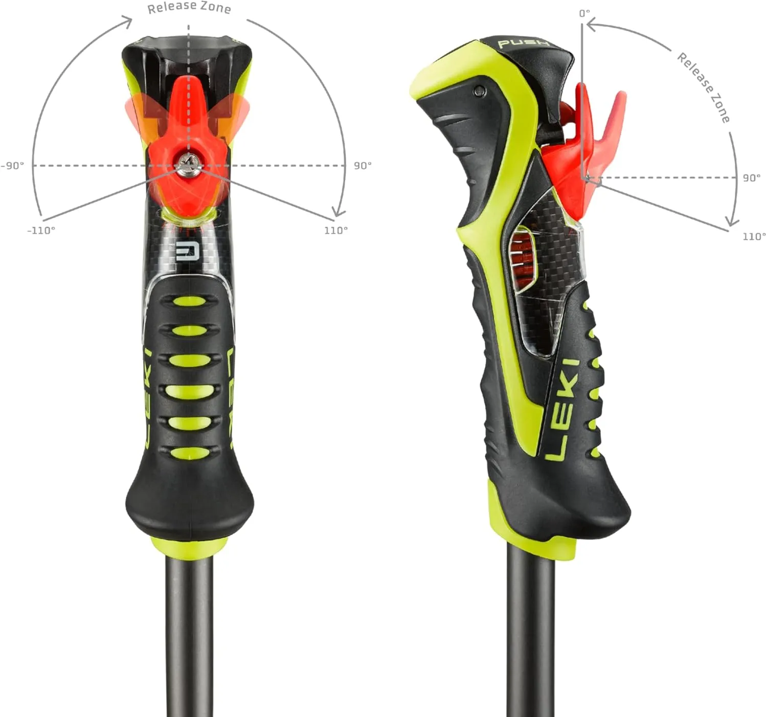 LEKI Airfoil 3D Lightweight Aluminum Ski Poles for Downhill Skiing