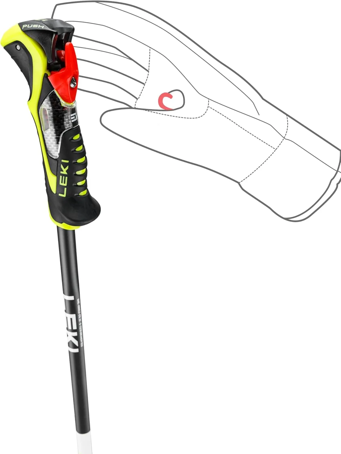 LEKI Airfoil 3D Lightweight Aluminum Ski Poles for Downhill Skiing