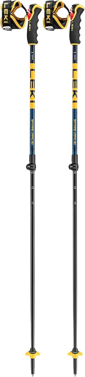 LEKI Spitfire Vario 3D Adjustable Lightweight Aluminum Ski Poles for Alpine & Backcountry Skiing