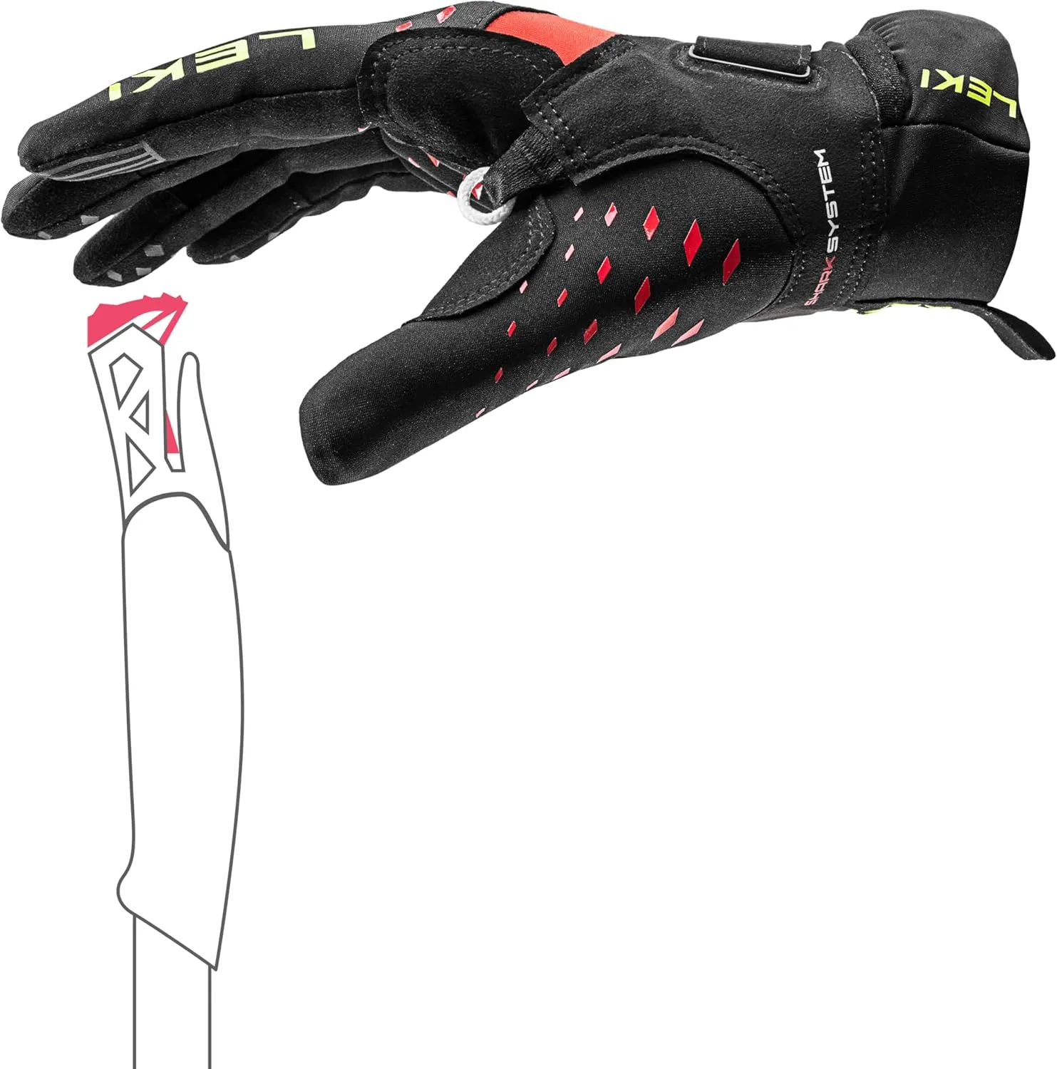 LEKI Ultra Trail Storm Shark Lightweight Water-Resistant Touchscreen Running Gloves
