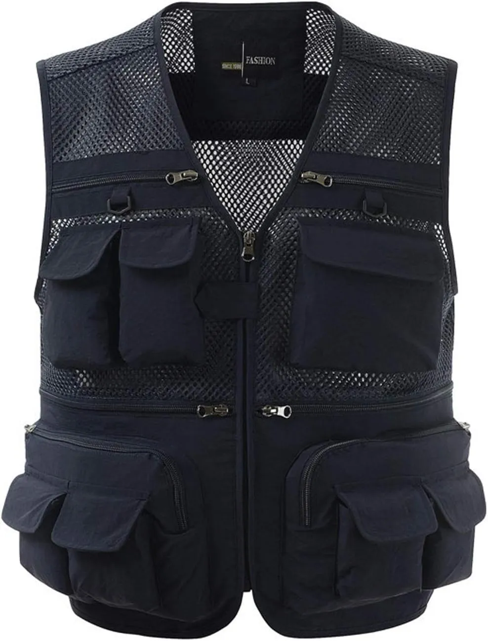 Lentta Men's Fishing Vest Summer Outdoor Lightweight Work Photo Vest 16 Pockets