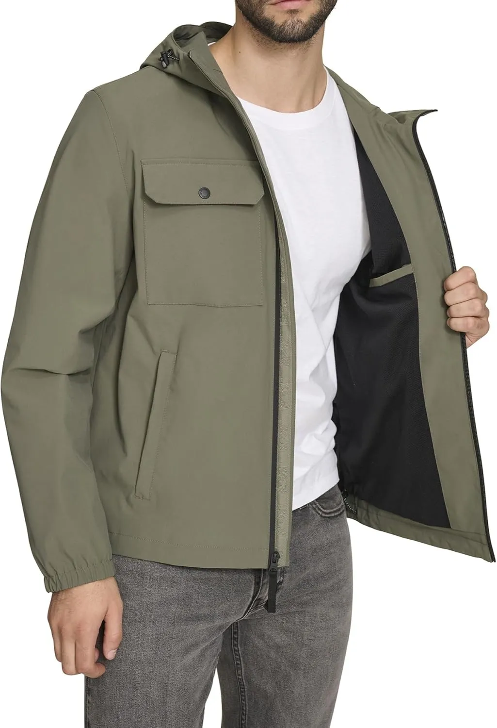 Levi's Men's Hooded Waterproof Arctic Cloth Rain Jacket