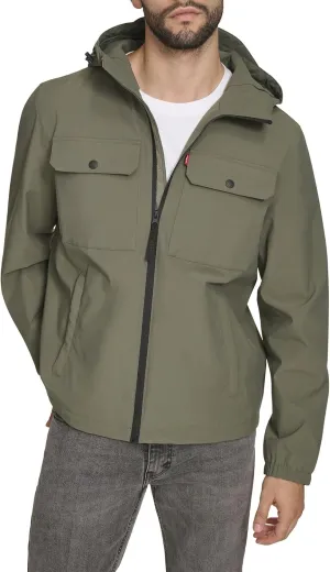 Levi's Men's Hooded Waterproof Arctic Cloth Rain Jacket