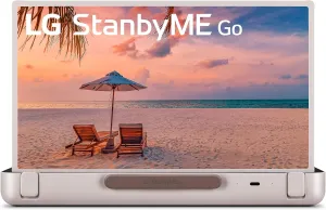 LG 27-Inch StanbyME Go Portable Smart 1080P Touch Screen (27LX5QKNA, 2023 Model), Calming Beige