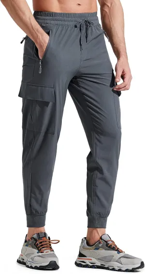 Libin Men's Lightweight Joggers Quick Dry Cargo Hiking Pants Track Running Workout Athletic Travel Casual Outdoor
