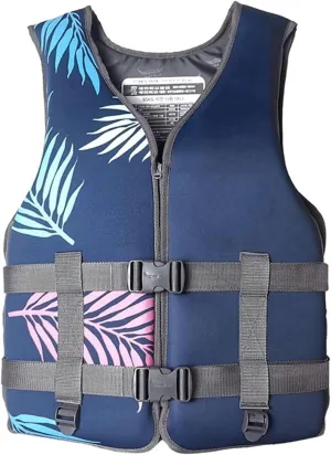 Life Jackets with Adjustable Waistband and Zipper, Buoyancy Aid for Boating Fishing Surfing(Blue A,XX-Large)