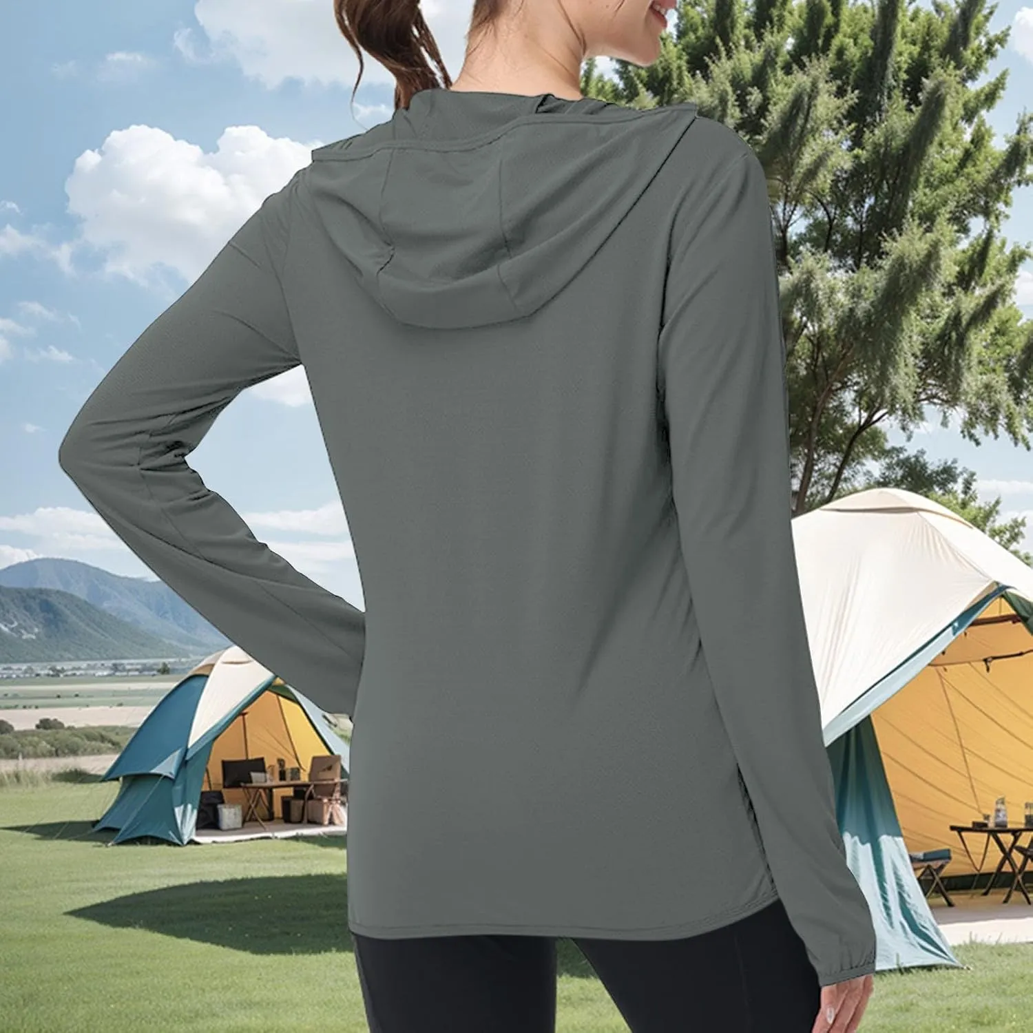 Light Jackets for Women Sun Protection Hiking Fishing Jacket UPF 50  Summer Beach Hoodies Zip Up Running Clothing