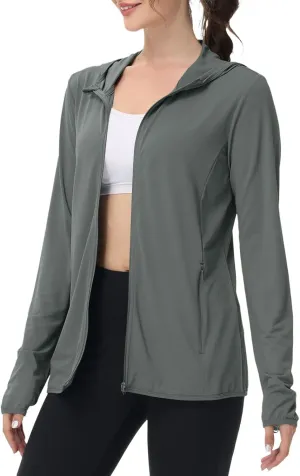 Light Jackets for Women Sun Protection Hiking Fishing Jacket UPF 50  Summer Beach Hoodies Zip Up Running Clothing