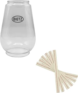 Light of Mine - Dietz Oil Lantern Replacement Kit Including #20 Junior Globe and Replacement 5/8" Wick Strips