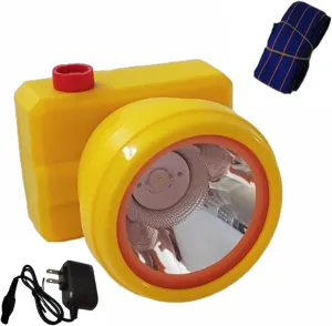 Lightweight and Portable Safety Mining Headlights,10W Rechargeable Lithium Battery LED Headlights, Waterproof Coal Mine Lights for Camping(Yellow)