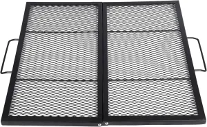 Lineslife Square Fire Pit Cooking Grill Grates, Folding Outdoor Campfire BBQ Grill Rack with Handles, Portable Outside Camping Gear Cookware and Accessory, 36 Inch