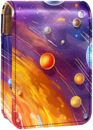 Lipstick Case,Portable Makeup Bag Cosmetic Pouch,Lipstick Holder Makeup Organizer,Bright Planets of Solar System