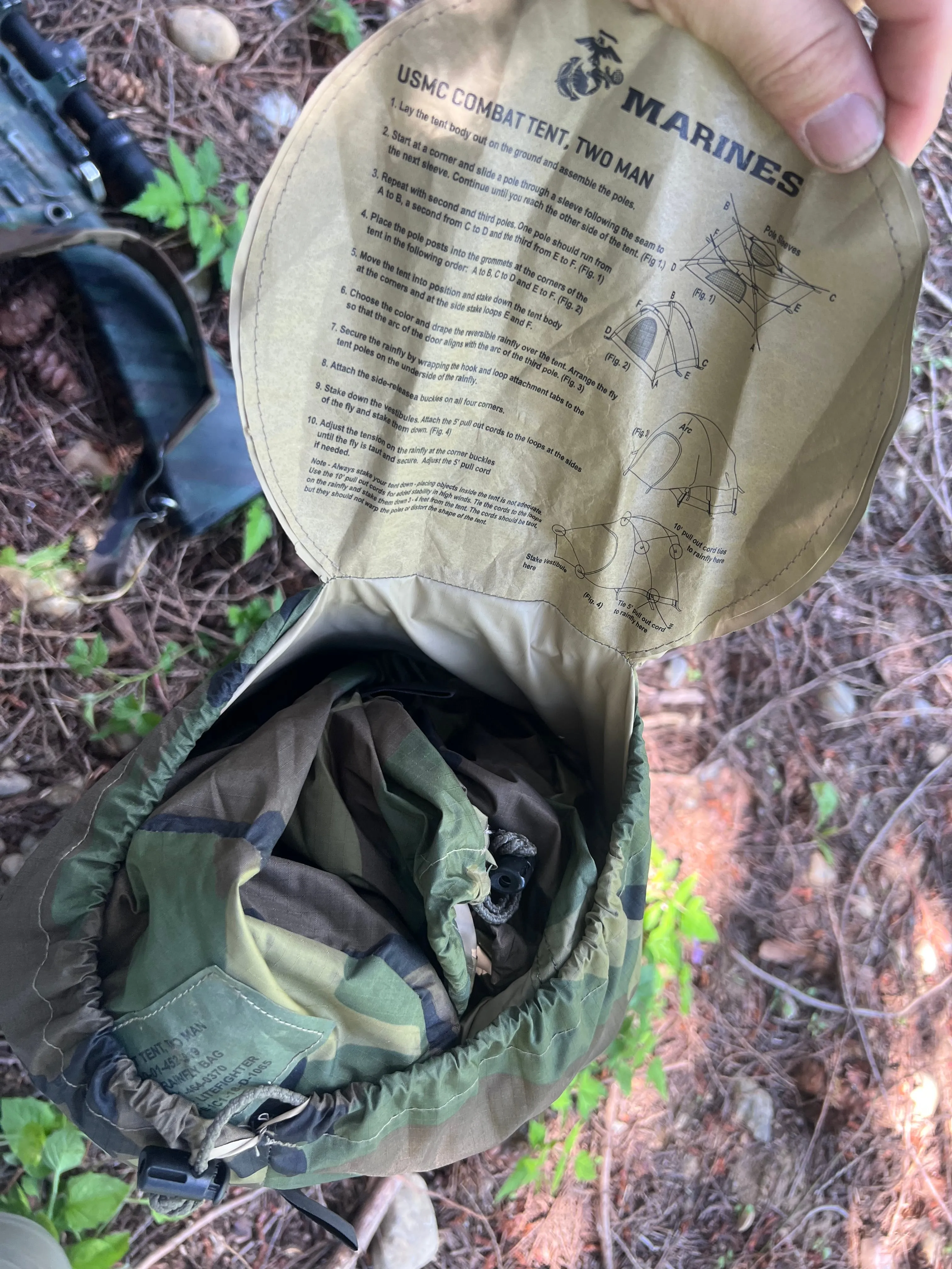 Litefighter 2 Marine FDE/M81 Woodland Two Man Tent - Used