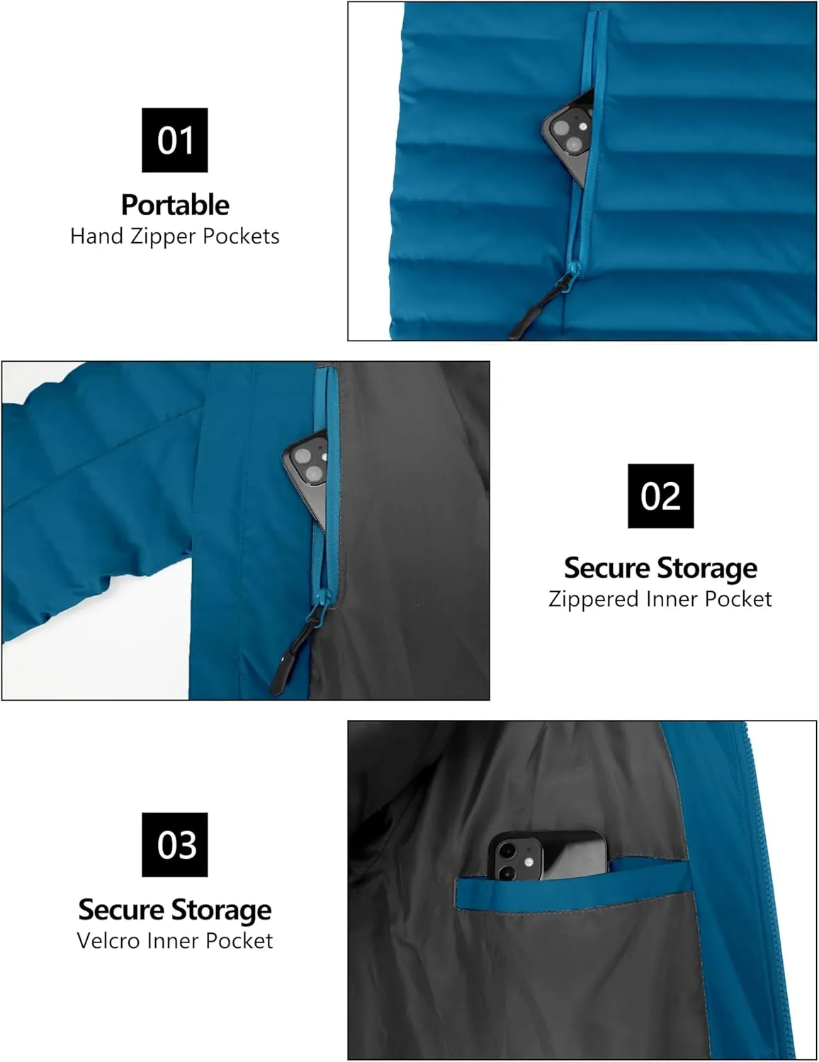 Little Donkey Andy Men's Warm Waterproof Puffer Jacket Hooded Windproof Winter Coat with Recycled Insulation