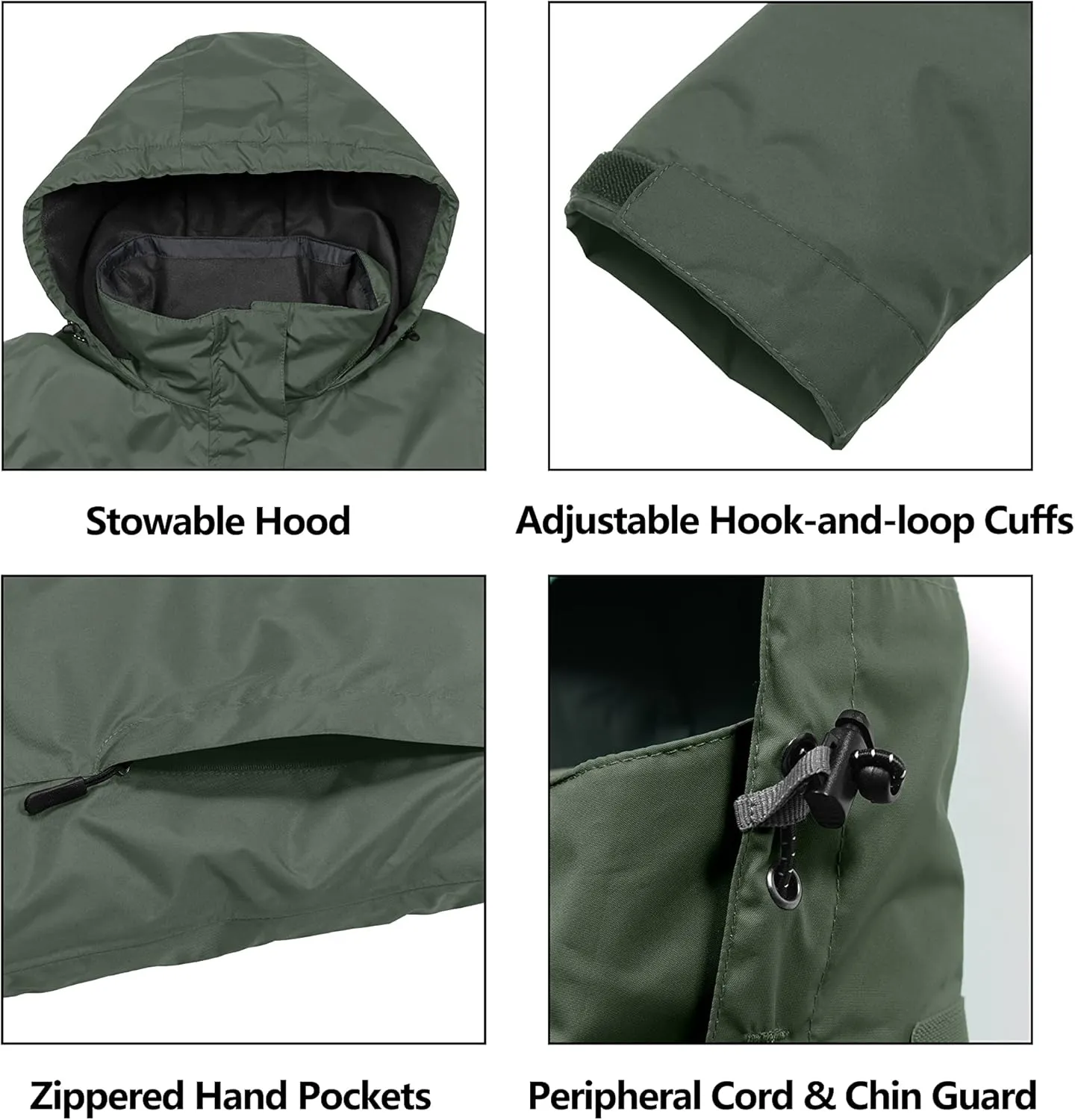Little Donkey Andy Women’s Waterproof Rain Jacket Lightweight Outdoor Windbreaker Rain Coat Shell for Hiking, Travel