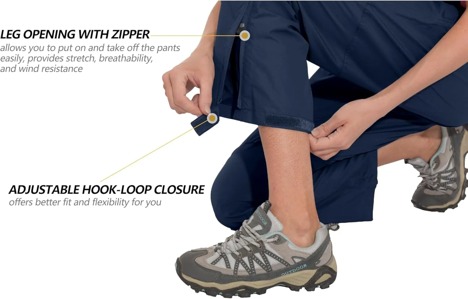 Little Donkey Andy Women's Waterproof Rain Over Pants Hiking Breathable Lightweight Rainproof Pants