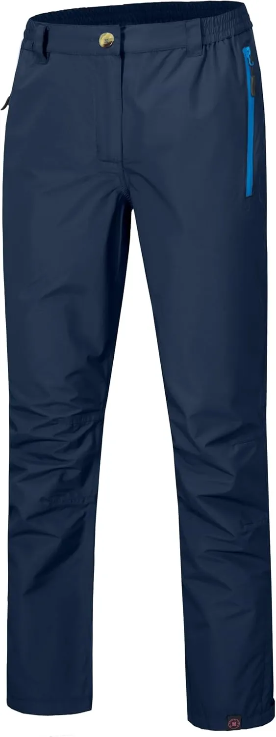 Little Donkey Andy Women's Waterproof Rain Over Pants Hiking Breathable Lightweight Rainproof Pants