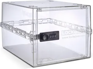 Lockabox One™ | Premium Lock Box | 10 Litre Combination Lock Box For Food, Medicine & Home Safety | External Size 12 x 8 x 6.6 inches (Crystal)
