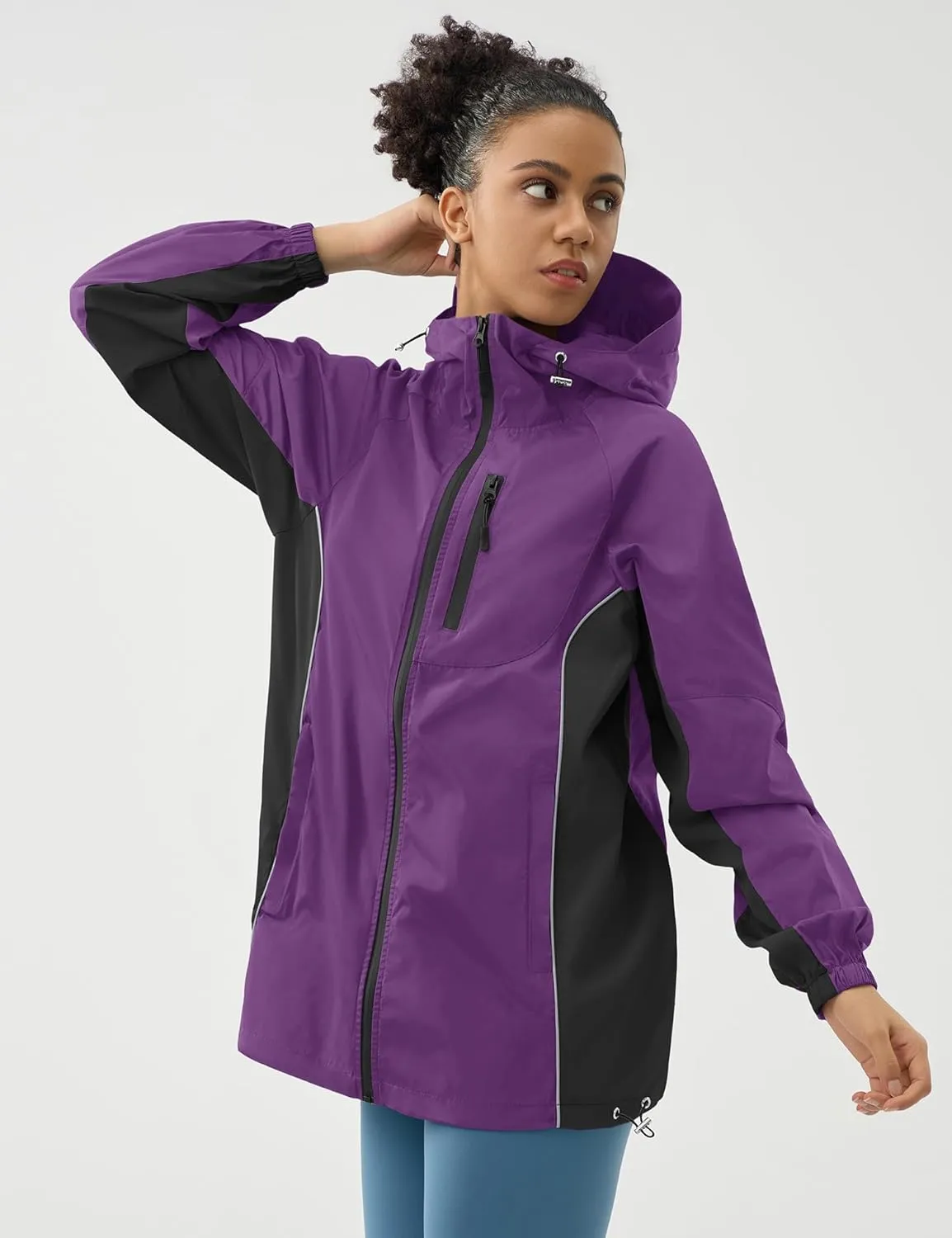 LOMON Lightweight Active Rain Jacket Hooded Water Resistant Raincoat Windbreaker Casual Jacket