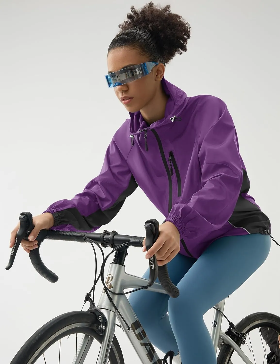 LOMON Lightweight Active Rain Jacket Hooded Water Resistant Raincoat Windbreaker Casual Jacket