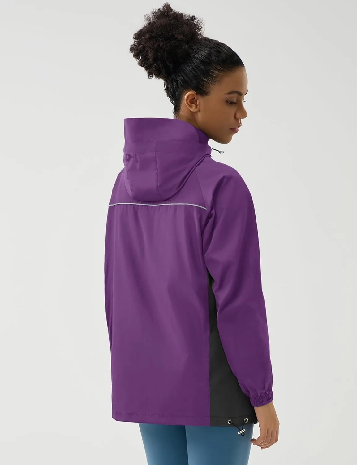 LOMON Lightweight Active Rain Jacket Hooded Water Resistant Raincoat Windbreaker Casual Jacket