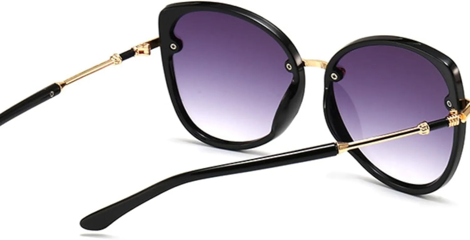 Luxury Big Frame Metal Cat Eye Sunglasses Women Men Outdoors Travel Driving Shades Sunglasses Uv400