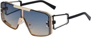 Luxury Oversized Big Frame Sunglasses Women for Men Sun Glasses Vintage Popular Metal Punk