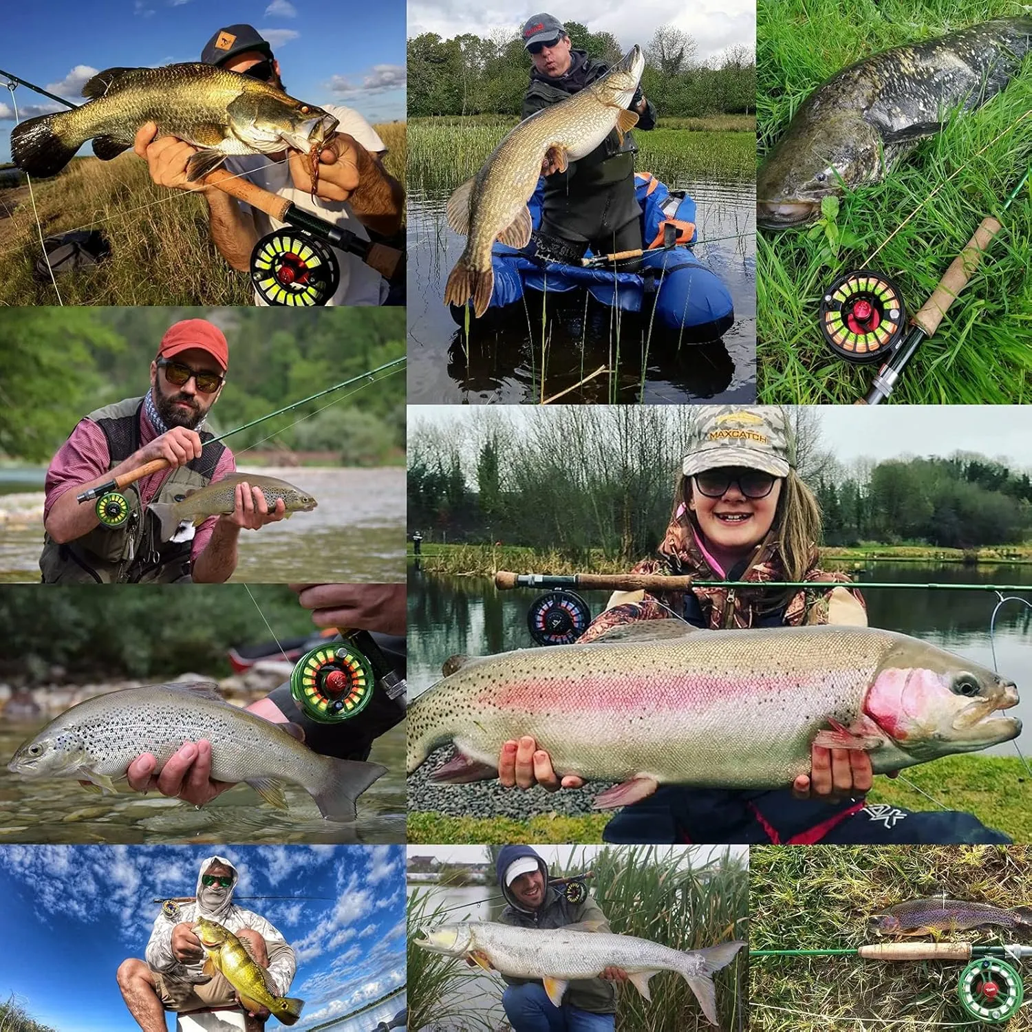 M MAXIMUMCATCH Maxcatch Premier Fly Fishing Rod and Reel Combo Complete 9' Fishing Outfit