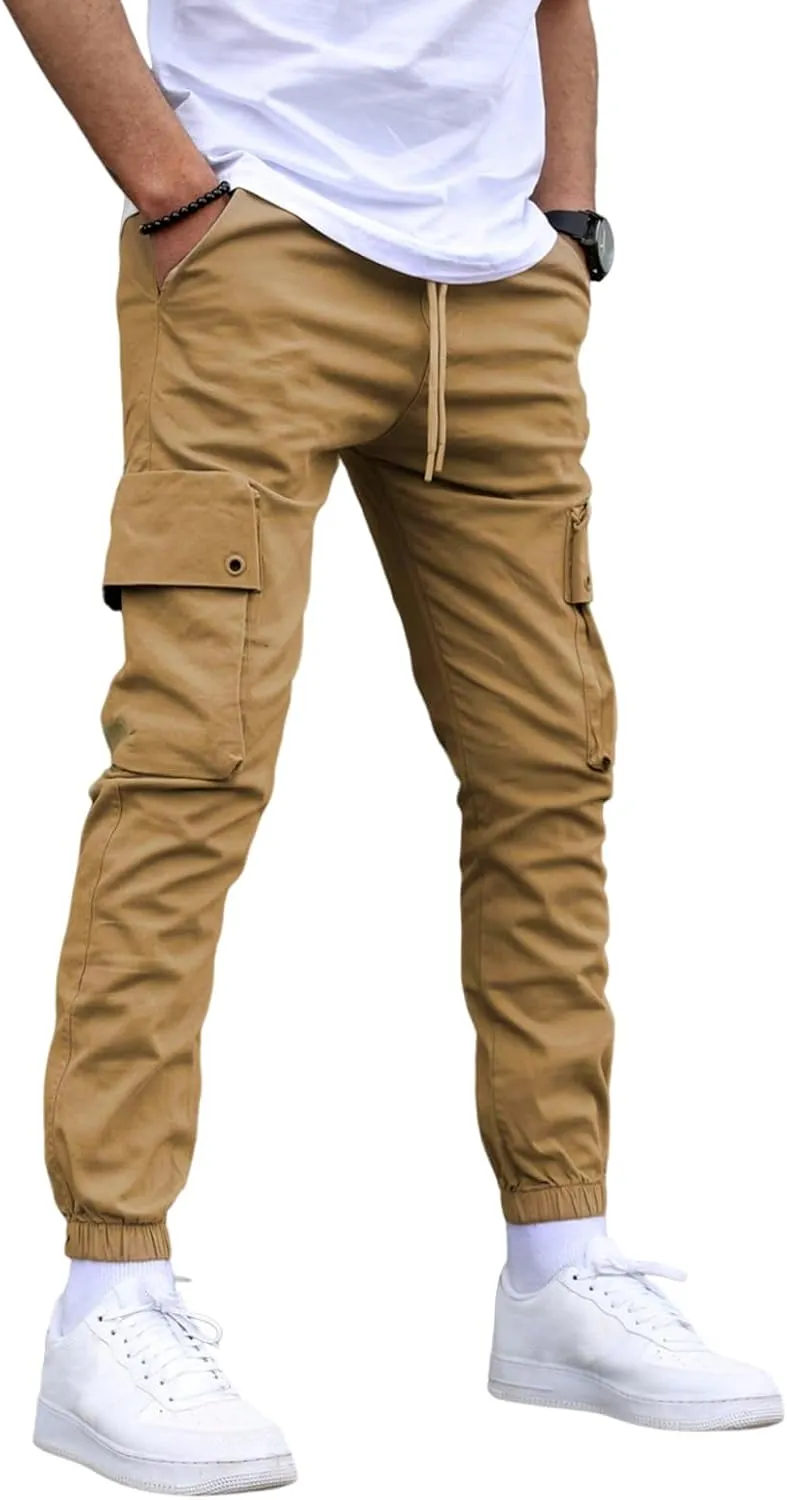 M Menmentings Men's Outdoor Jogging Sweatpants with Side Pocket, Lightweight Cargo Hiking Pant