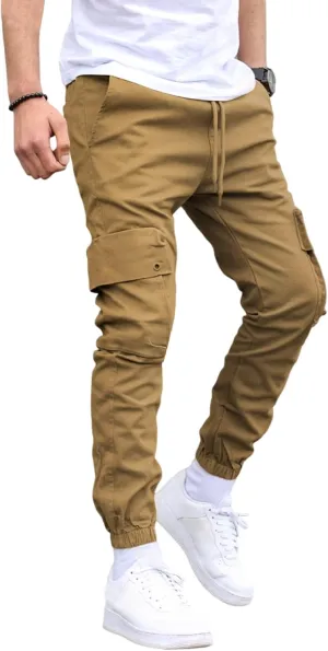 M Menmentings Men's Outdoor Jogging Sweatpants with Side Pocket, Lightweight Cargo Hiking Pant