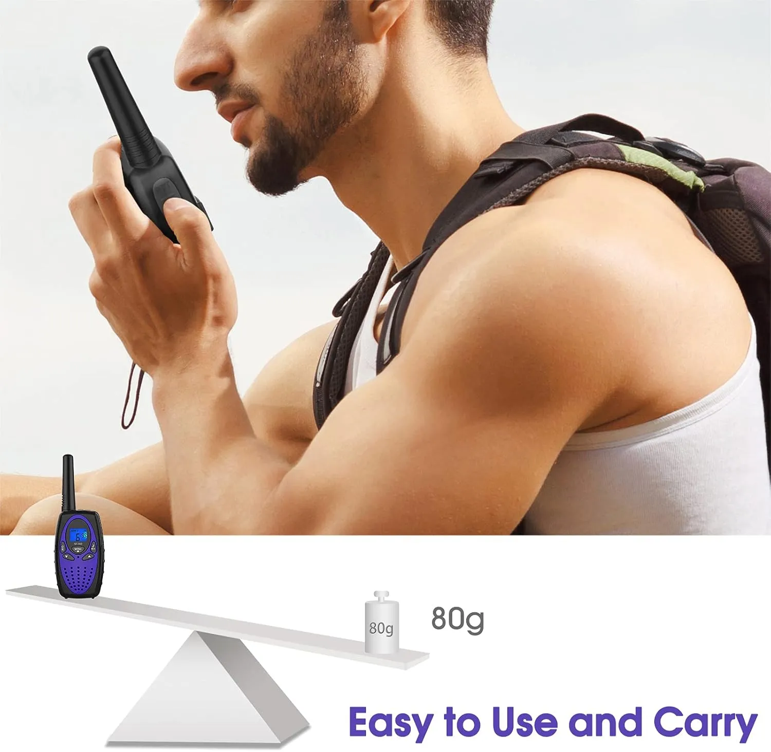 M880 Walkie Talkies for Adults Toys for Kids (Violet 2 Pack)