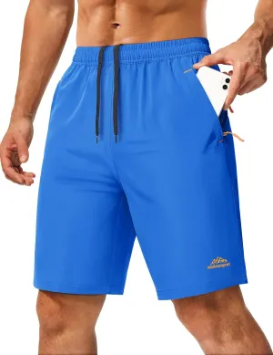 MAGCOMSEN Men's Hiking Shorts 9" Quick Dry Lightweight Running Shorts with Zipper Pockets for Workout Athletic Sport