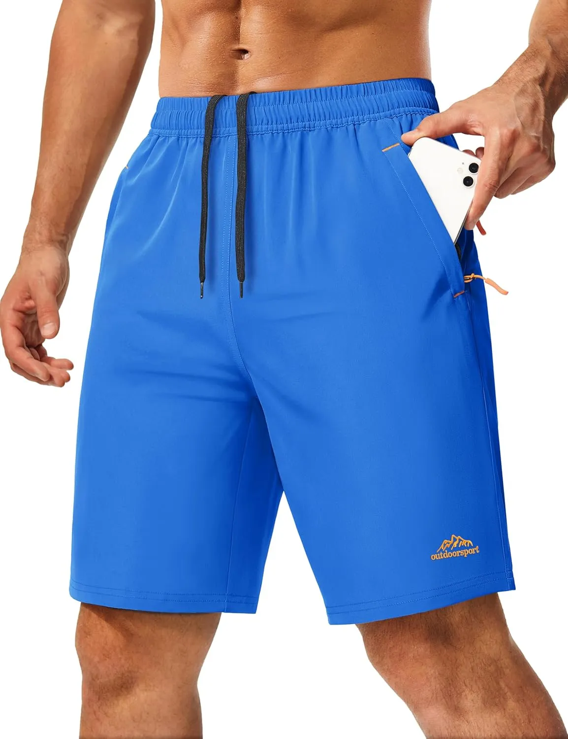 MAGCOMSEN Men's Hiking Shorts 9" Quick Dry Lightweight Running Shorts with Zipper Pockets for Workout Athletic Sport