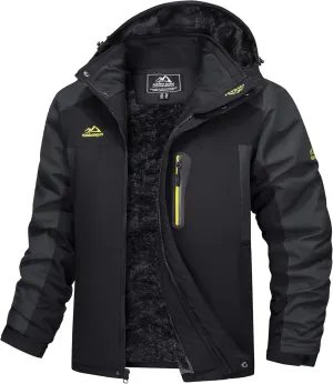 MAGCOMSEN Men's Winter Coats Water Resistant Snow Ski Jacket Fleece Lined Parka 5 Pockets