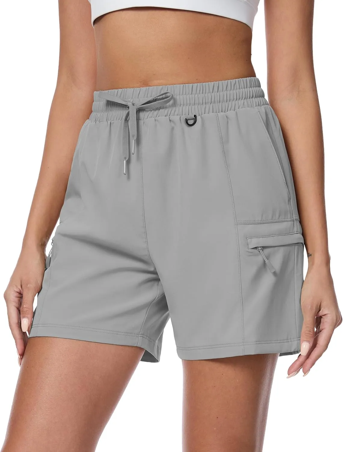 MAGCOMSEN Women's 5" Hiking Cargo Shorts UPF 50  Lightweight Quick Dry Summer Golf Athletic Casual Shorts 4 Pockets