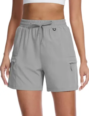 MAGCOMSEN Women's 5" Hiking Cargo Shorts UPF 50  Lightweight Quick Dry Summer Golf Athletic Casual Shorts 4 Pockets