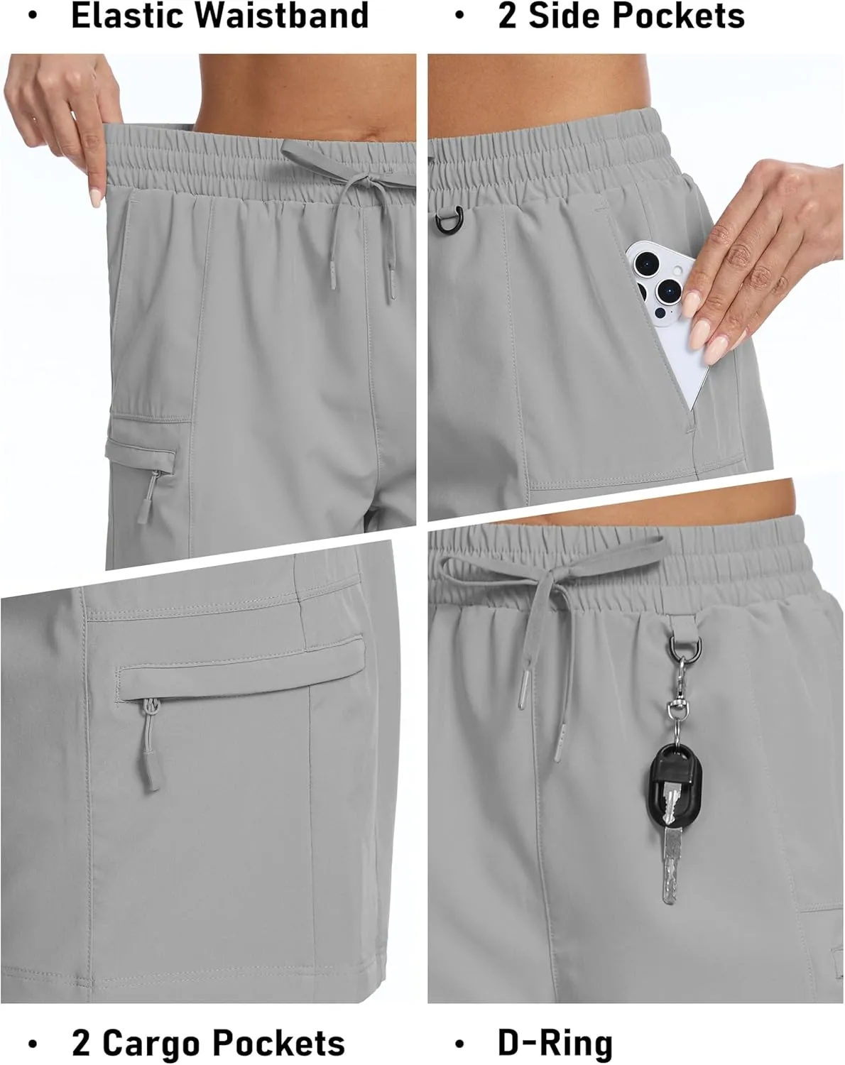 MAGCOMSEN Women's 5" Hiking Cargo Shorts UPF 50  Lightweight Quick Dry Summer Golf Athletic Casual Shorts 4 Pockets