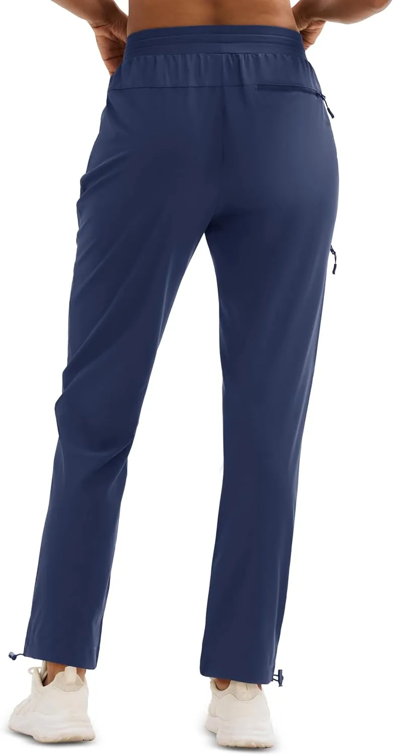 MAGCOMSEN Women's Hiking Pants UPF 50  Water Resistant Quick Dry Lightweight Elastic Waist Cargo Pants with 4 Pockets