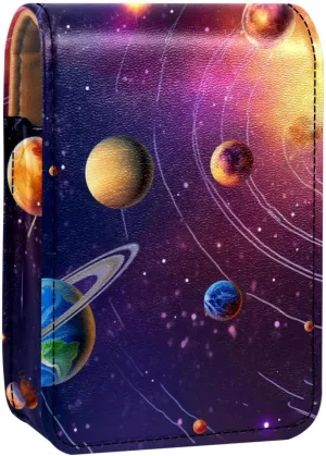 Makeup Organizer,Makeup Lipstick Case for Outside Mini Bag Travel Cosmetic Pouch,Bright Planets of Solar System