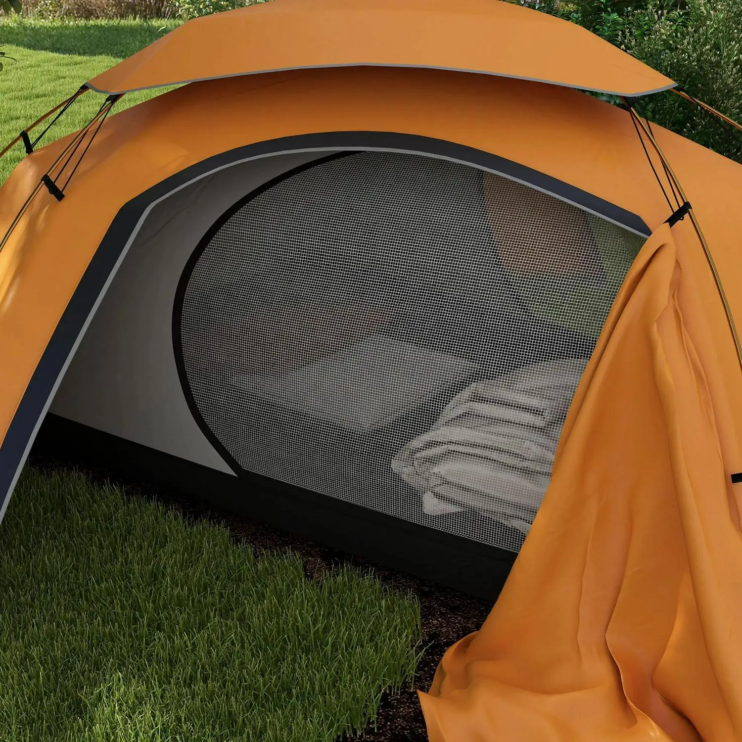 Man, For Frame With Tent Rainfly, 2000mm Removable Camping Premium offer Outsunny 1-2 Top-quality at low price Aluminium Waterproof, Orange Dome