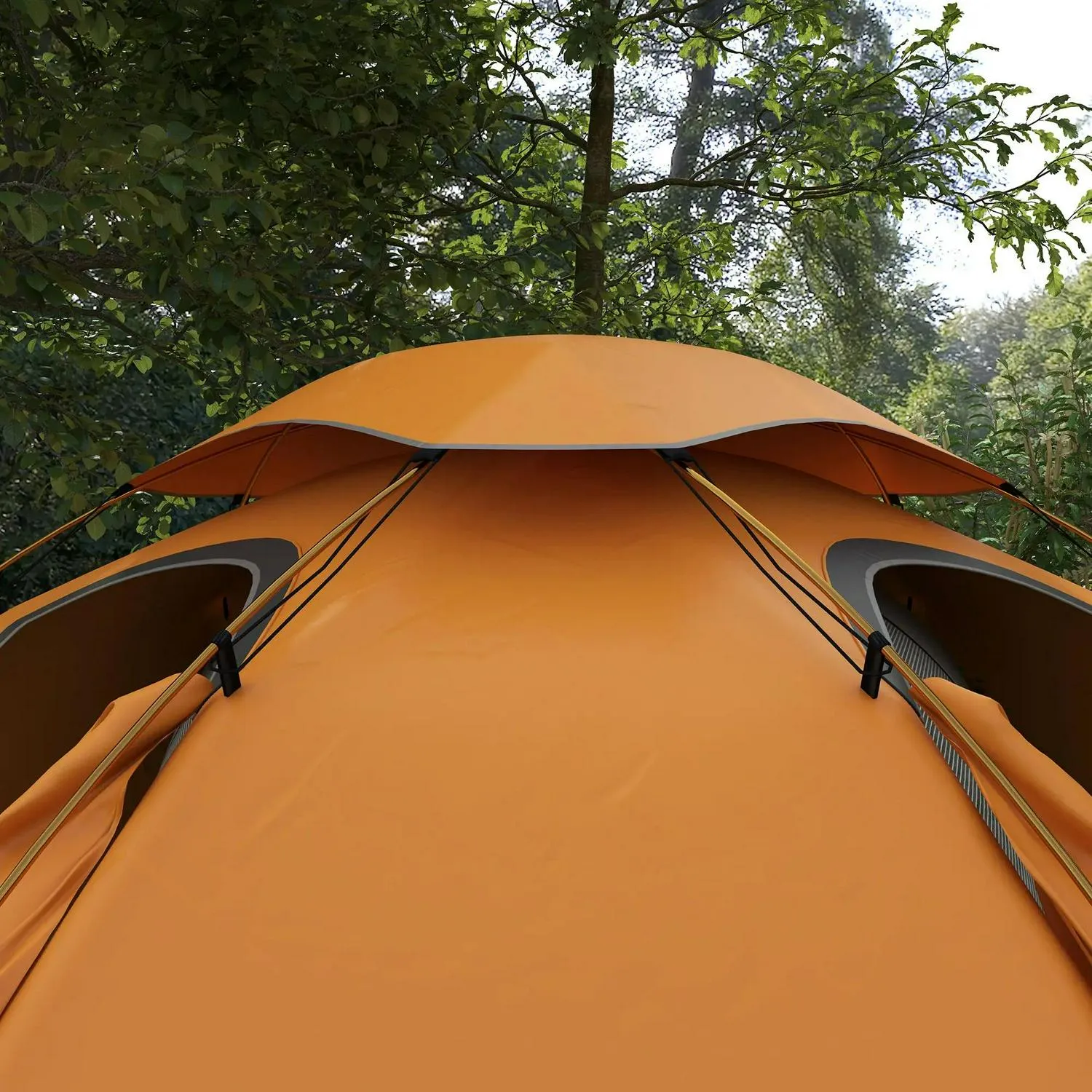 Man, For Frame With Tent Rainfly, 2000mm Removable Camping Premium offer Outsunny 1-2 Top-quality at low price Aluminium Waterproof, Orange Dome