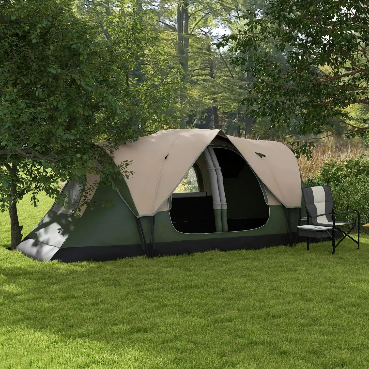 Man Hiking Carry Fishing Green Highly recommended 2000mm Dark And Outsunny Great deal With Tent Bag Festival, Camping Waterproof 6-8 For Rainfly