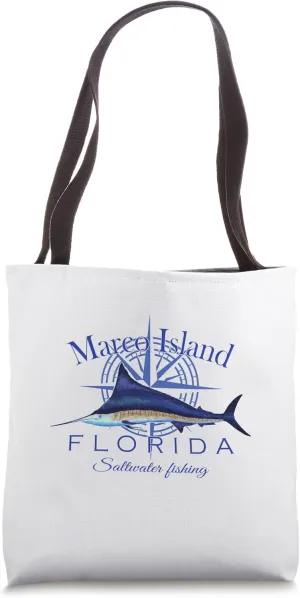 Marco Island Florida Sailfish Billfish Saltwater Fishing Tote Bag