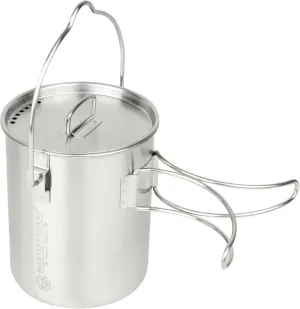 MASTIFF GEARS® 304 (18/8) Stainless Steel (FDA Compliant) 50 oz / 1.4 L Camping Kettle/Pot/Cup 3-in-1