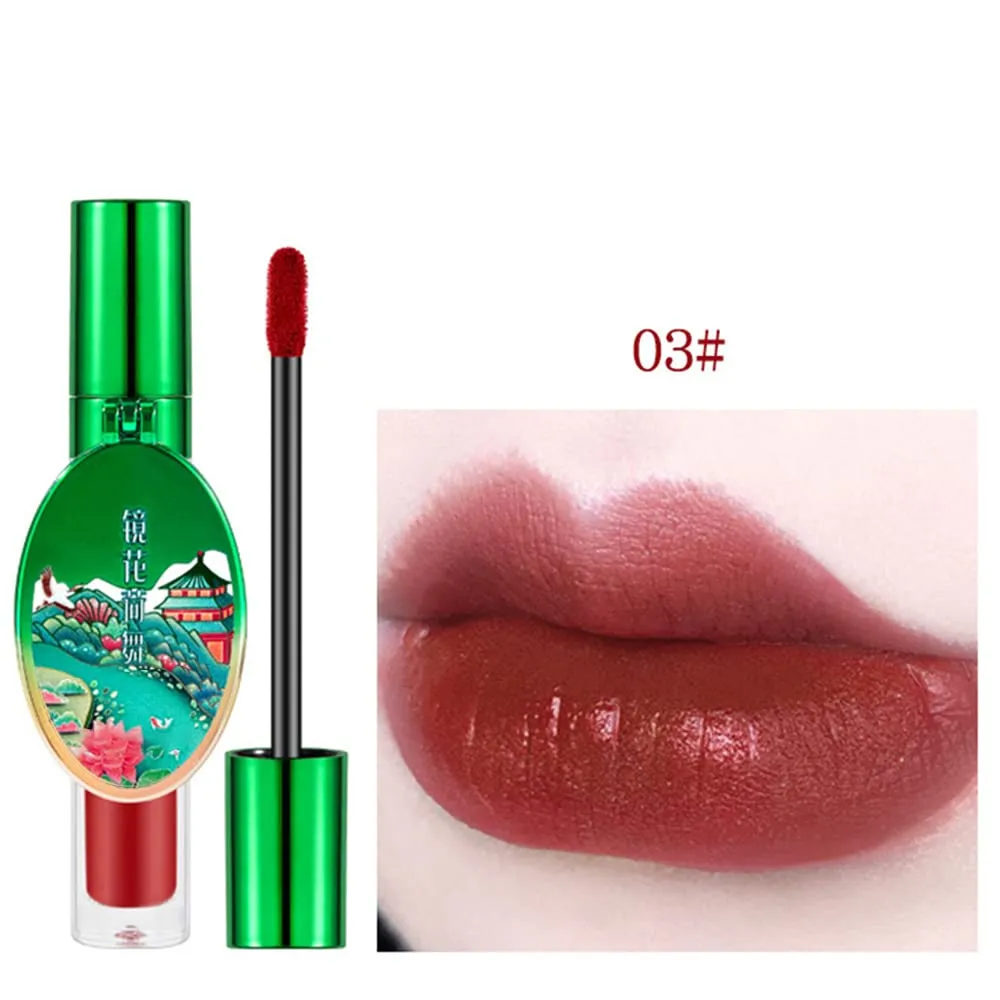 Matte Liquid Lipstick, 6 Colors Red Matte Lipstick Long Lasting Waterproof Lip Gloss with Mirror Velvety High Pigmented Lip Stain Kit Girls Women Make Up Gift (03#)