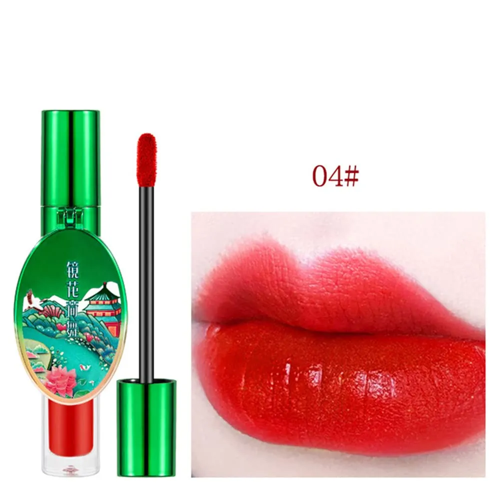 Matte Liquid Lipstick, 6 Colors Red Matte Lipstick Long Lasting Waterproof Lip Gloss with Mirror Velvety High Pigmented Lip Stain Kit Girls Women Make Up Gift (04#)