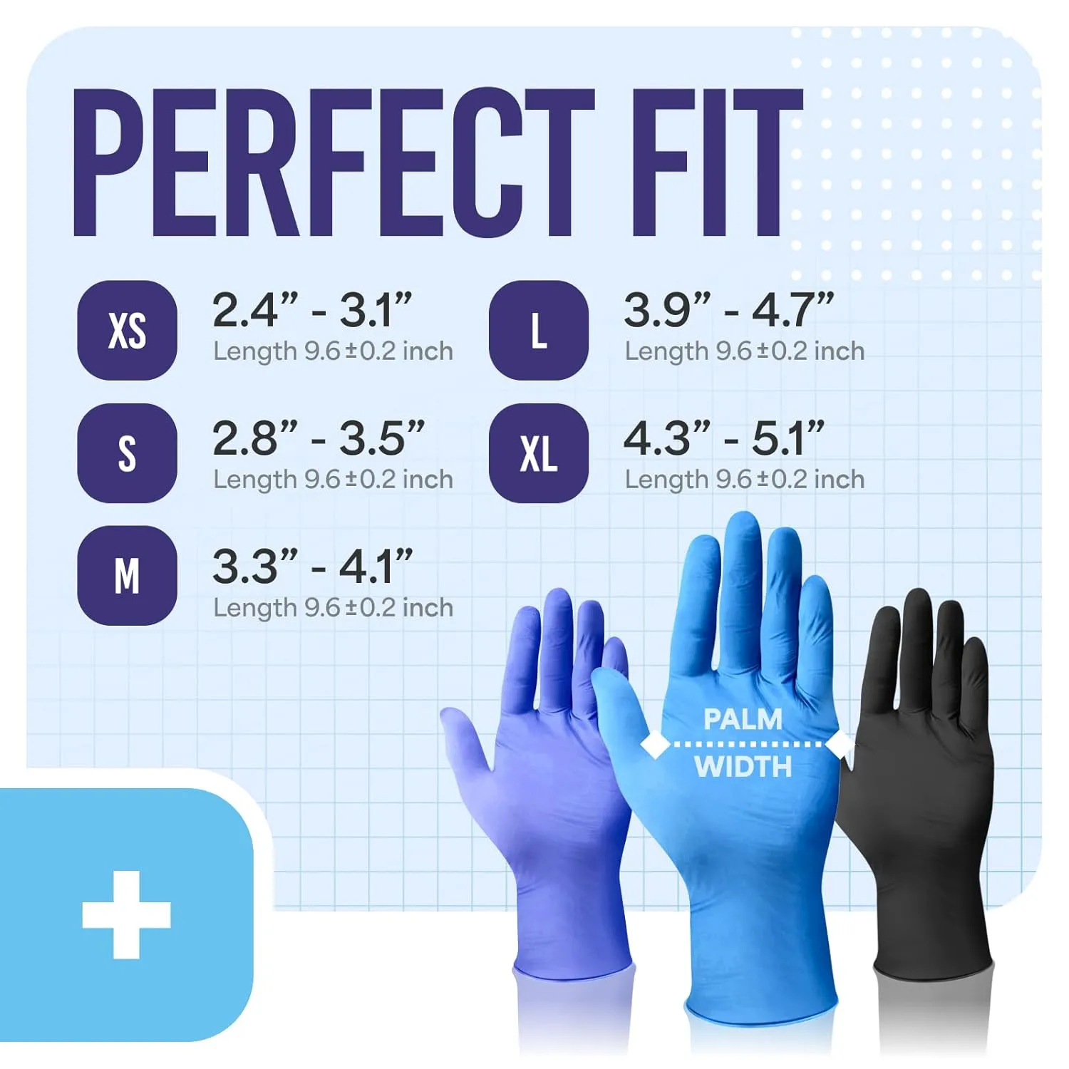 Medtecs Nitrile Gloves Disposable – Available in 200 & 2,000 pcs – Medical Grade, Chemo-Rated, 4 mil, Latex-Free, Powder-Free – Exam Gloves with Textured Fingertips – 200 pcs